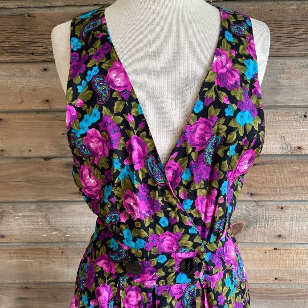 Dawn Joy Fashions Floral Sleeveless Maxi Dress Size 13 EUC
